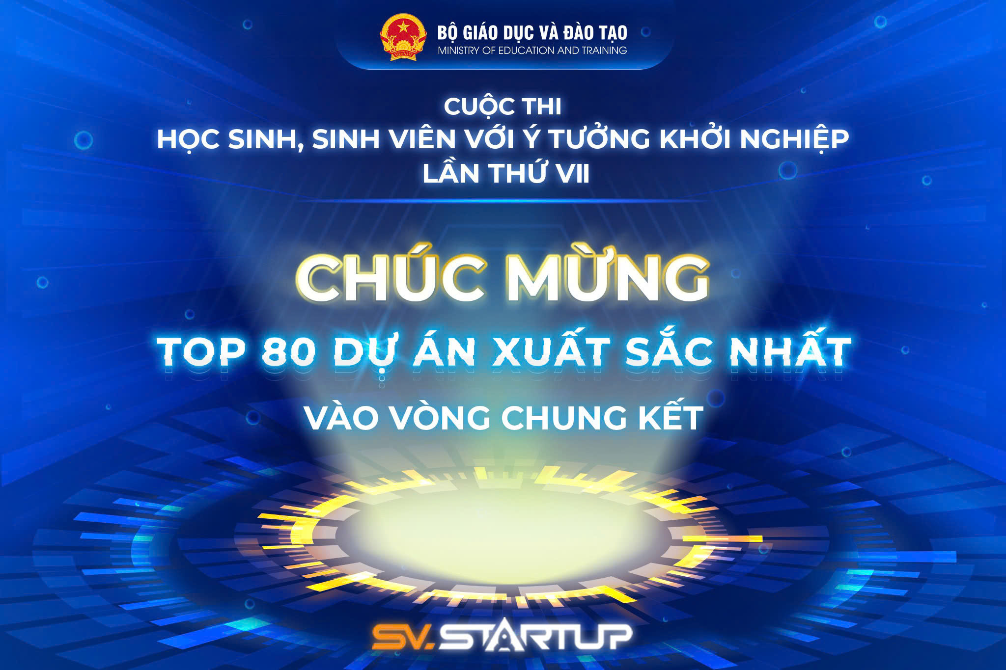 CÔNG BỐ KẾT QUẢ TOP 80 DỰ ÁN LỌT VÀO VÒNG CHUNG KẾT CUỘC THI “HỌC SINH SINH VIÊN VỚI Ý TƯỞNG KHỞI NGHIỆP” LẦN THỨ VII