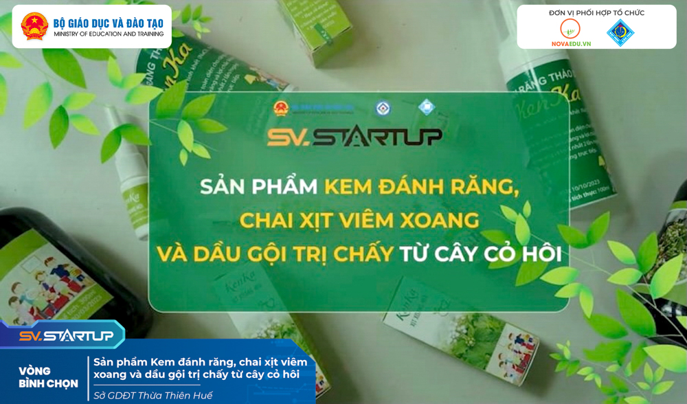 Sản phẩm Kem đánh răng, chai xịt viêm xoang và dầu gội trị chấy từ cây cỏ hôi