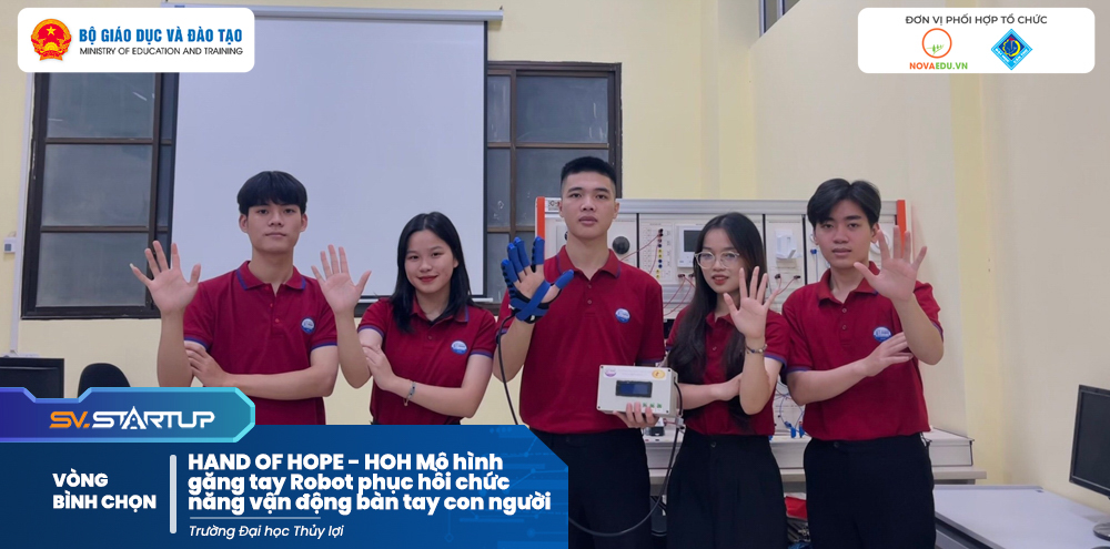 HAND OF HOPE - HOH  Mô hình găng tay Robot phục hồi chức năng vận động bàn tay con người