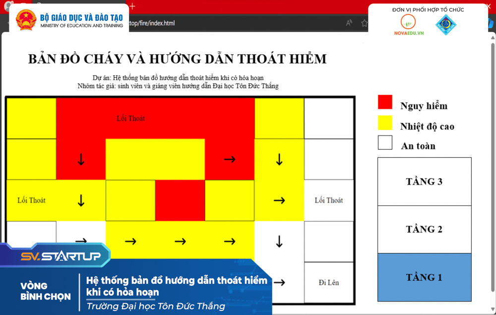 Hệ thống bản đồ hướng dẫn thoát hiểm khi có hỏa hoạn